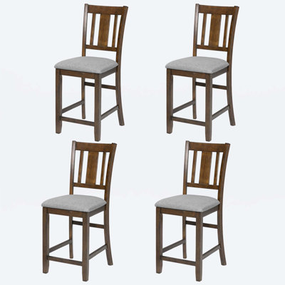 Chaises de salle à manger seulement, ensemble de 4 chaises à hauteur de comptoir en bois