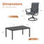 Ensemble de salle à manger rectangulaire pour 6 personnes avec chaises berçantes pivotantes 360 ° Textilene-1941297846