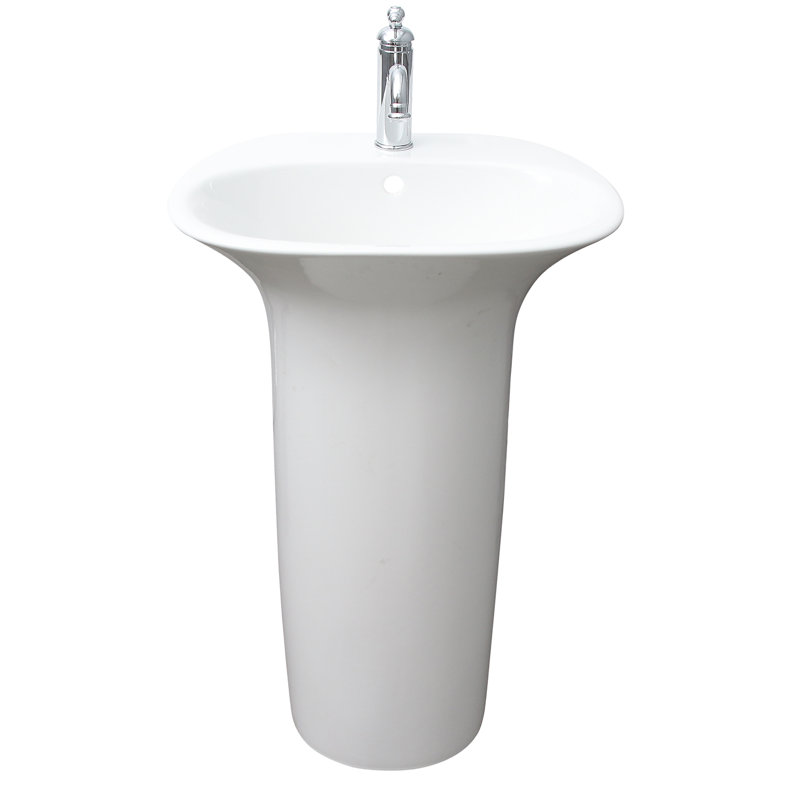 Barclay 18'' White Fireclay Oval Bathroom Sink with Overflow