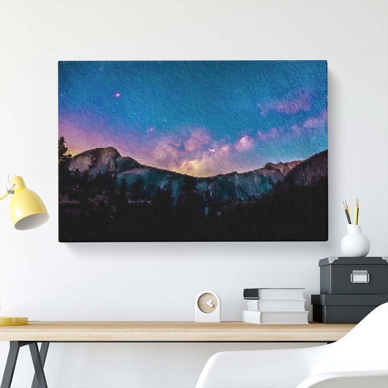 Colourful Stars Over The Mountain - Wrapped Canvas, 50cm H x 76cm W x 3cm D