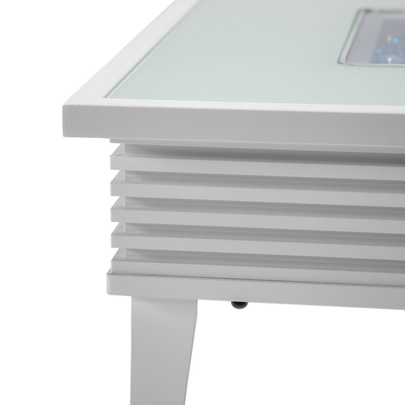 Table de foyer d'extérieur au propane en aluminium H 20 po x l 26,8 po Habibah