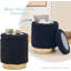 Repose-pieds rond en velours avec rangement-970583787