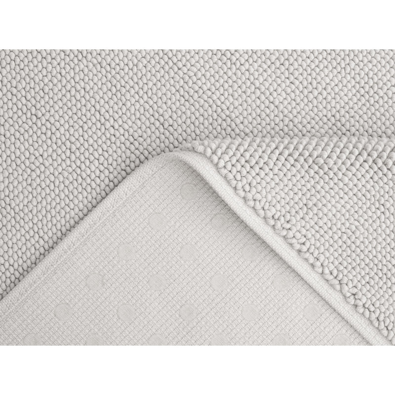 Chemung 100% Cotton Non-Slip Bath Rug, 34" L x 20" W, Silver