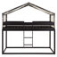 Lit superposé simple en bois avec tente-407549444
