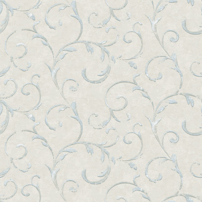 Palazzo 2 Collection Scroll Damask Wallpaper Roll, Blue