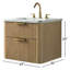 Ensemble de meuble-lavabo simple 24 po avec plateau en pierre d'ingénierie Liljan-571111586