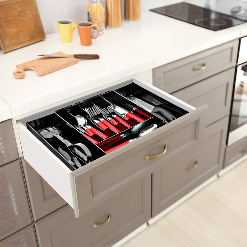 Sorbus Silverware Organiser, Noir, noir, noir, noir