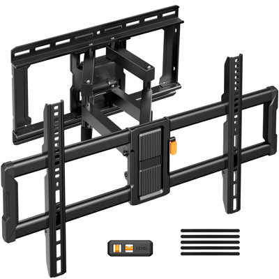 Support mural pour téléviseur à mouvement complet convenant aux téléviseurs à écran plat de 42 à 97 po et aux courbes, supportant jusqu'à 132 lb, inclinable, pivotant et extensible, compatible VESA 600 x 400 mm.