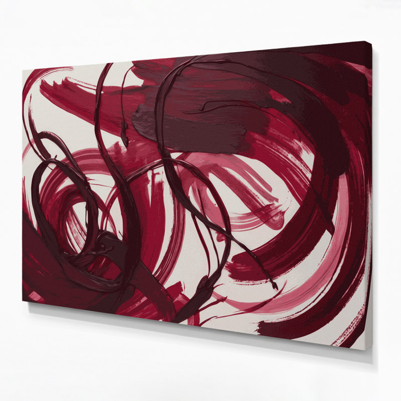«Lyrical Abstraction 36», art mural sur toile rouge, H 20 po x l 24 po