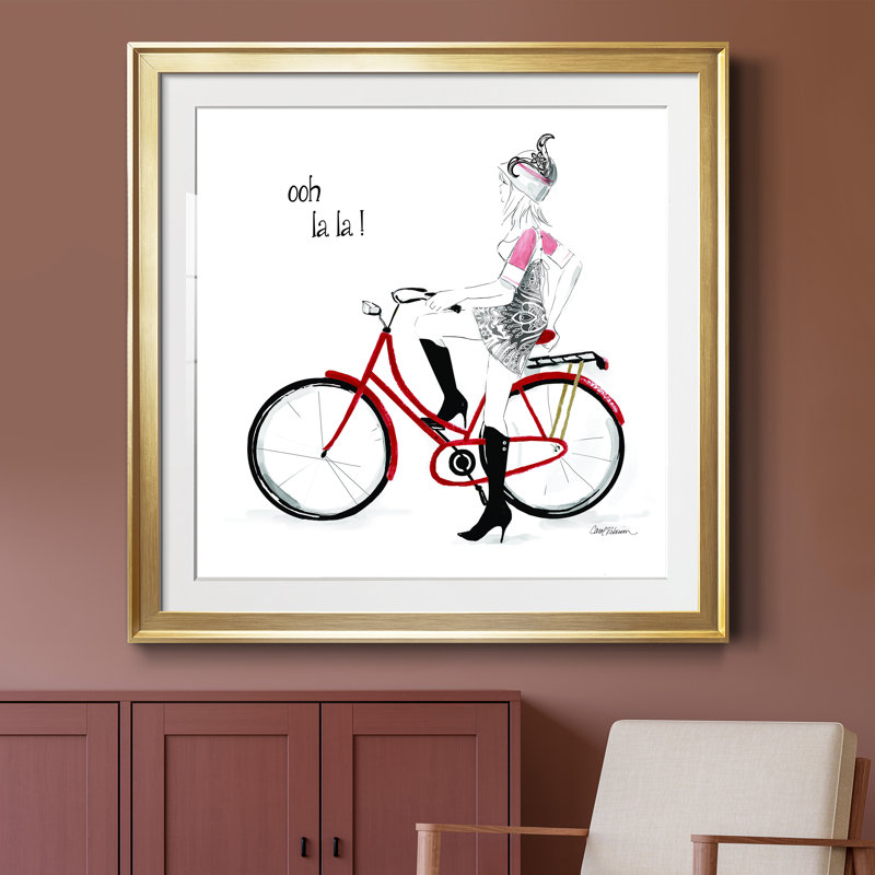 Ooh La La - cadre photo, H 34,5 po x l 34,5 po x P 1,5 po, Papier encadré doré