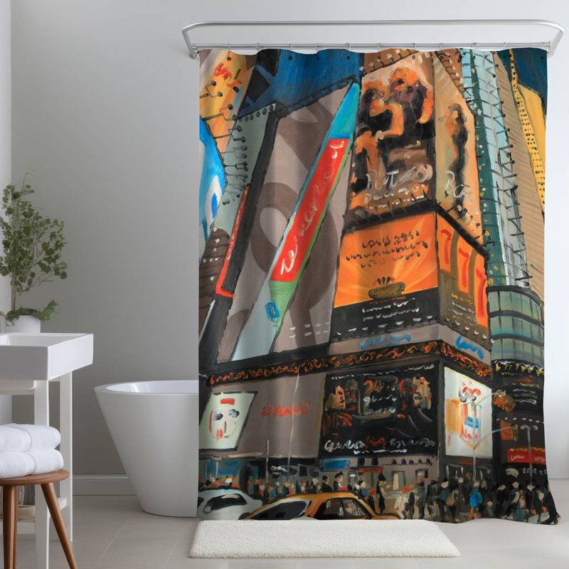 Shower Curtain CI344 – Polyester Shower Curtain, Dye Sublimation Print, 71" W × 74" L