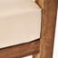 Table basse en bois et bois, siège à eau, lattes à dossier ouvert classique, brun beige et table avec coussins confortables et imperméables