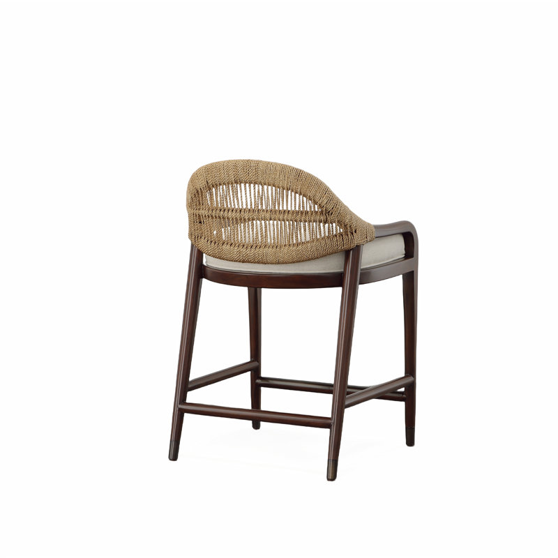 Caribe Upholstered Stool with Solid Wood Frame, Counter Stool (24.5" Seat Height)