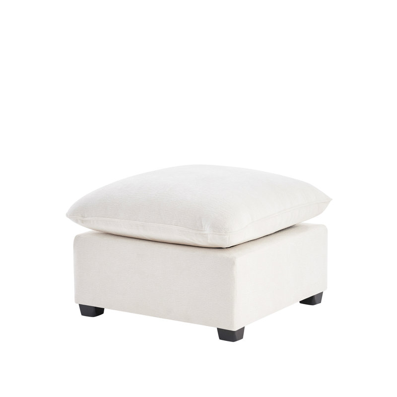 Module de repose-pieds modulaire 26 * 26 "pour canapé modulaire modulaire, assise large, chenille, Blanc