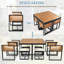 Ensemble repas de patio en bois d'acacia 9 pièces GO-728648005