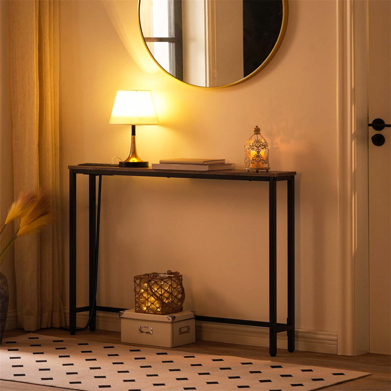 Annam 100cm Console Table, Black, Grey