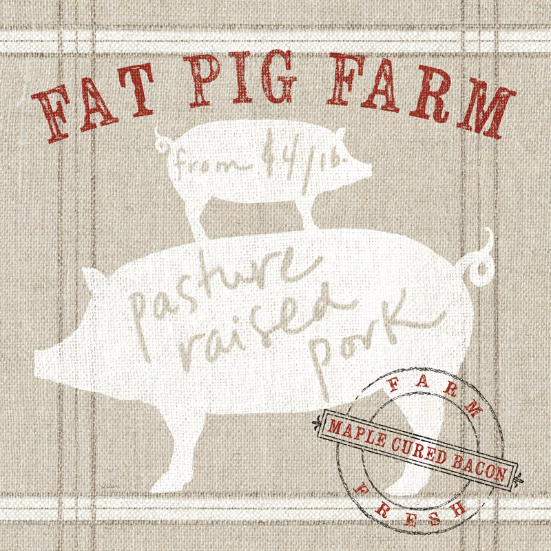 Farm Linen Pig by Sue Schlabach - Wrapped Canvas Print, 51cm H x 51cm W x 3.8cm D