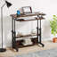 Bureau portatif 32 pouces avec prises de courant, table d'appoint à hauteur réglable, canapé, table de chevet, chariot pour ordinateur portable avec ports USB, petit bureau mobile avec plateau à clavier, 