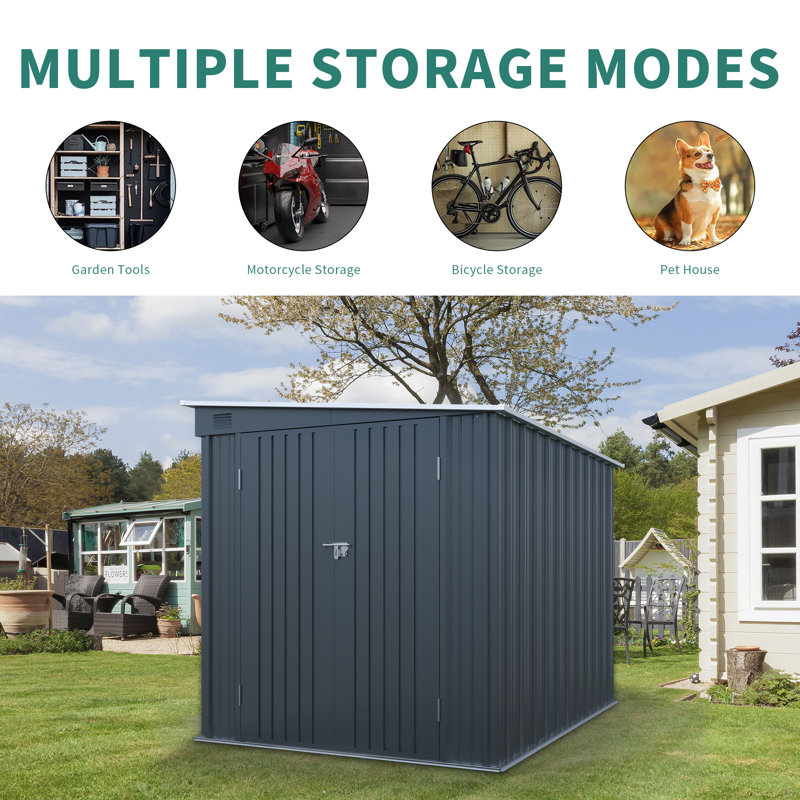 Space-saving Metal Storage Shed For Patio Essentials – Durable & Secure With Galvanized Steel
