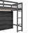 Twin Size Loft Bed with 8 Open Storage Shelves, Built-in Ladder, and Comprehensive Guardrails, Antique Grey