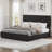 Bed Frame With Adjustable Headboard And 4 Storage Drawers, Linen Upholstered Platform Bed Frame-110095410-110095412