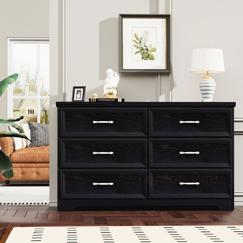 Commode de chambre polyvalente avec plusieurs tiroirs pour une organisation efficace, Noir