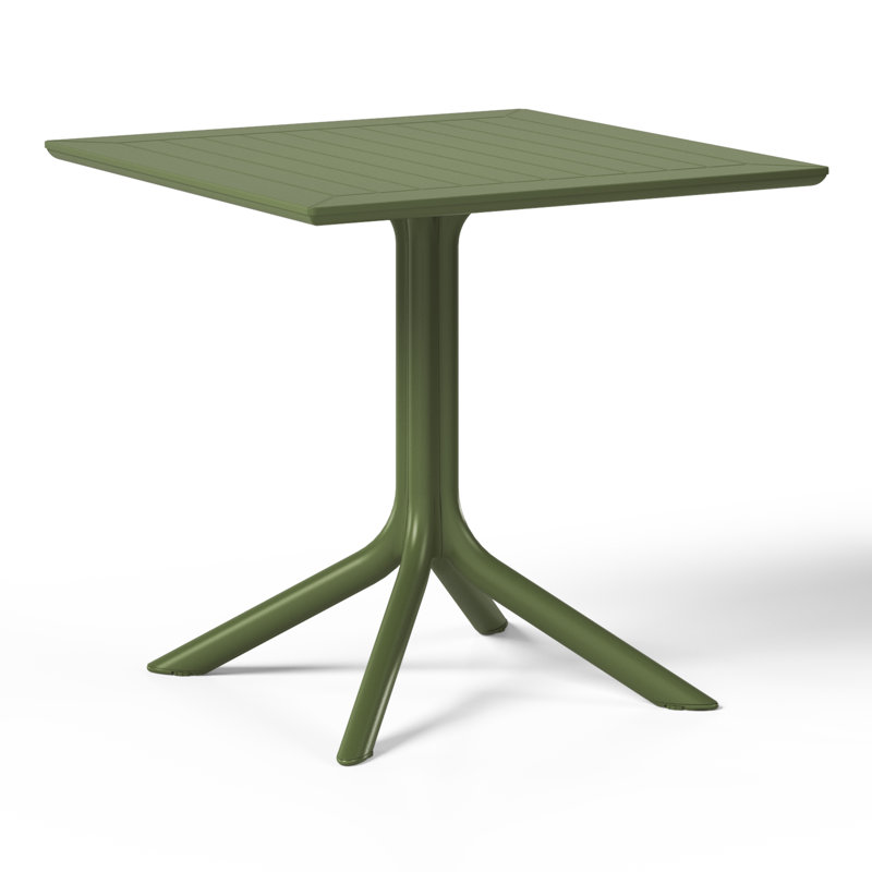 Delron 31.5" W Plastic Square Outdoor Dining Table, Green
