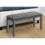 Banc rembourré gris de 42 po pour la salle à manger - transitionnel, structure en bois massif, rembourrage en mousse épaisse