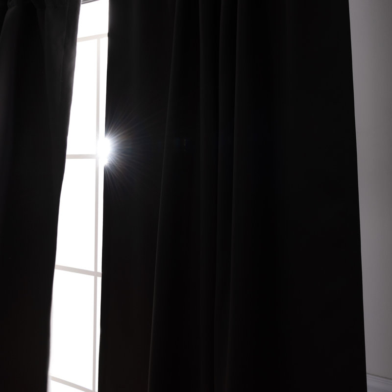 Schaeffer Solid Blackout Thermal Grommet Curtain Panels, Dark Gray, 52" W x 108" L