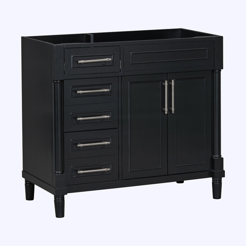 Freestanding Bathroom Storage Cabinet with 2 Drawers and a Tip-out Drawer
