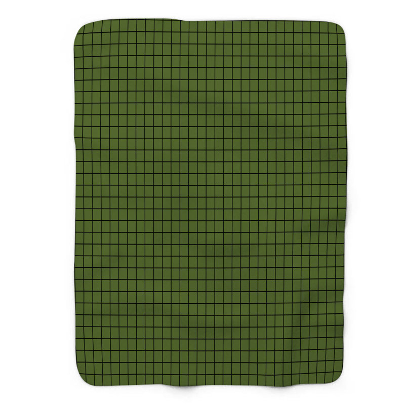 Couverture olive Sherpa 1 pièce, Lit simple