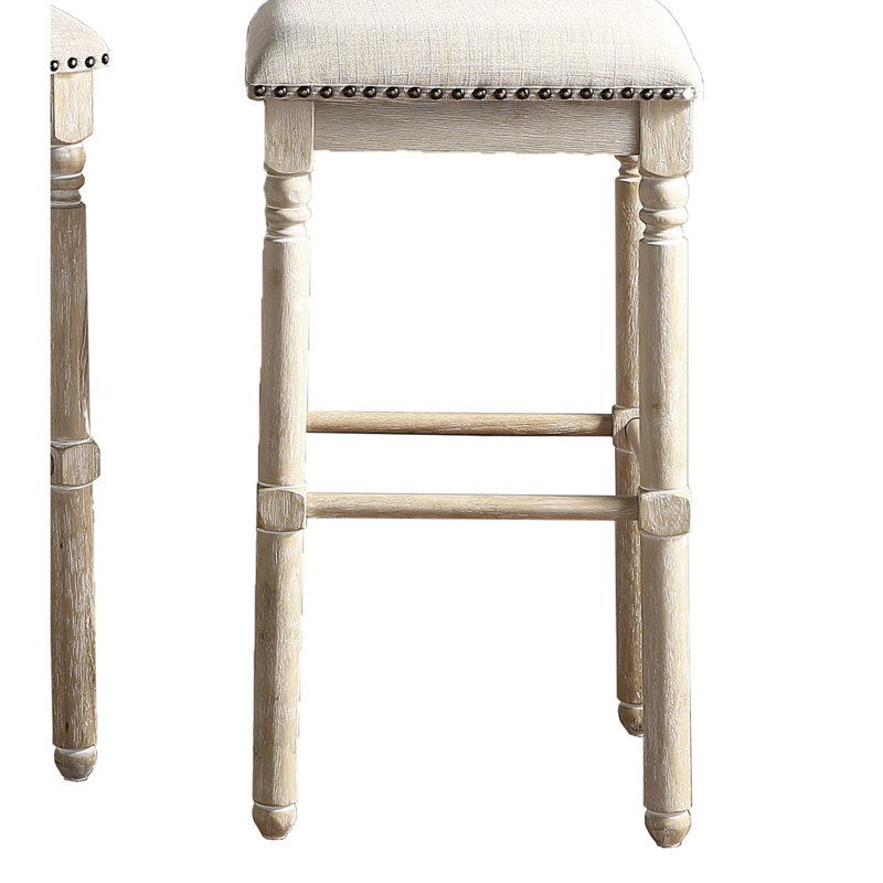 Tabouret rembourré à hauteur de comptoir, Beige, Beige