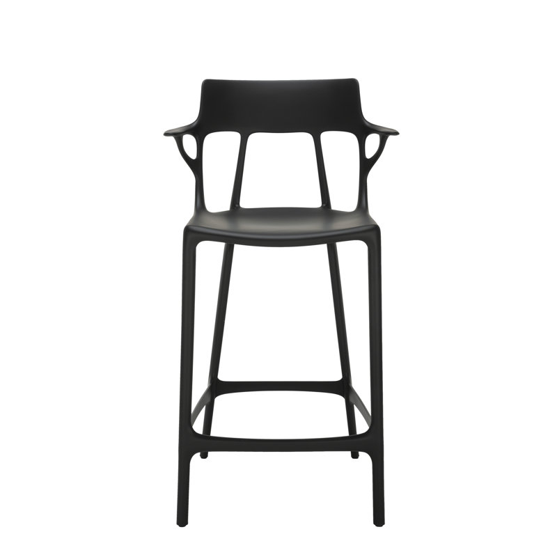 A.I. Tabouret recyclé, Noir, Comptoir