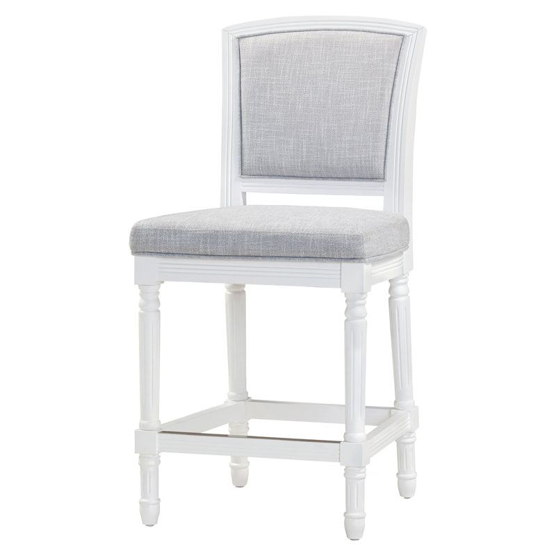 Cionna Upholstered Counter Stool with Solid Wood Frame, Counter Stool (26" Seat Height), White