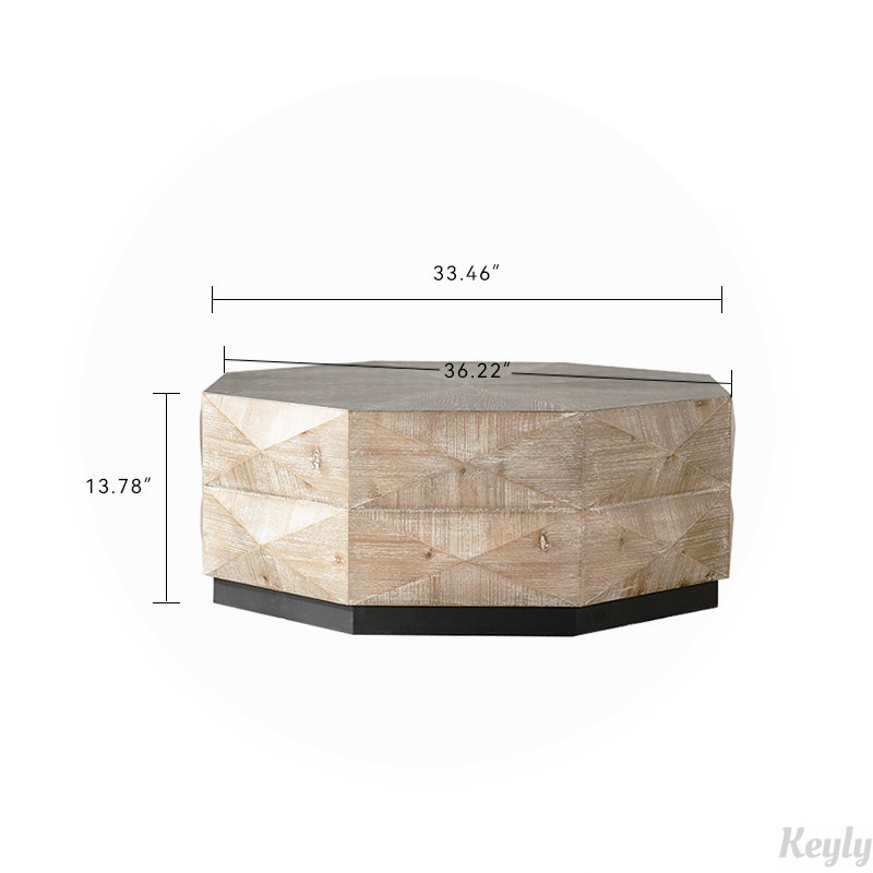 38" Retro Style Octagon Coffee Table