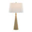 Lampe de table contemporaine en métal de 76 cm (30 po) avec revêtement en lin doré et blanc - Paquet de 2
