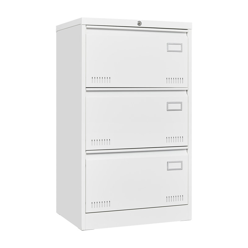 Classeur verrouillable en métal blanc
