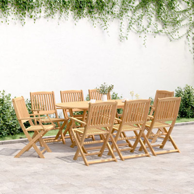 Gabrielle 8 - Person Wood Patio Dining Set with Rectangular Table