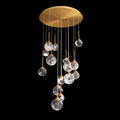 Quest 15 Light Crystal LED Multi-Light Pendant
