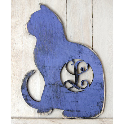 Décoration murale simple lettre en bois cat rustique