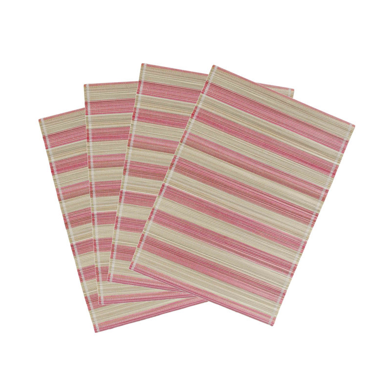 Napperon en bambou rose délavé Jora - ensemble de 4, Rose
