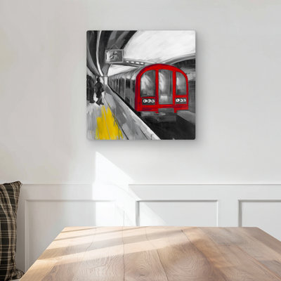 Waiting Subway - Gray Metal Print for Man Cave Home Decor