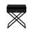 Koraldo 23"W Black Wooden End Side Table Nightstand With Glass Top-1513166623