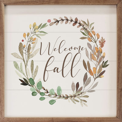 " Welcome Fall Wreath White "
