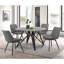 Ensemble de 2 chaises pivotantes grises capitonnées