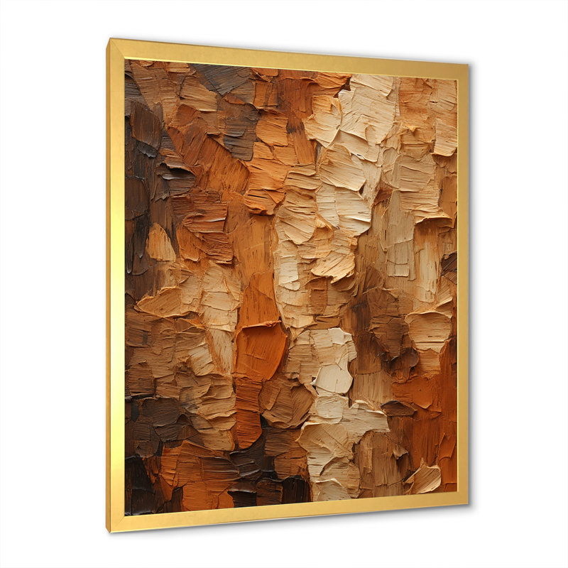 «Brown Tree Bark Essence 2», reproduction sur toile encadrée, H 40 po x l 30 po x P 1,5 po, Cadre doré simple