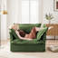 Fauteuil rembourré avec assise profonde, tissu chenille, coussins confortables, housses amovibles, chenille de salon à structure stable, confort, roulement élégant, fabrication-1458358490