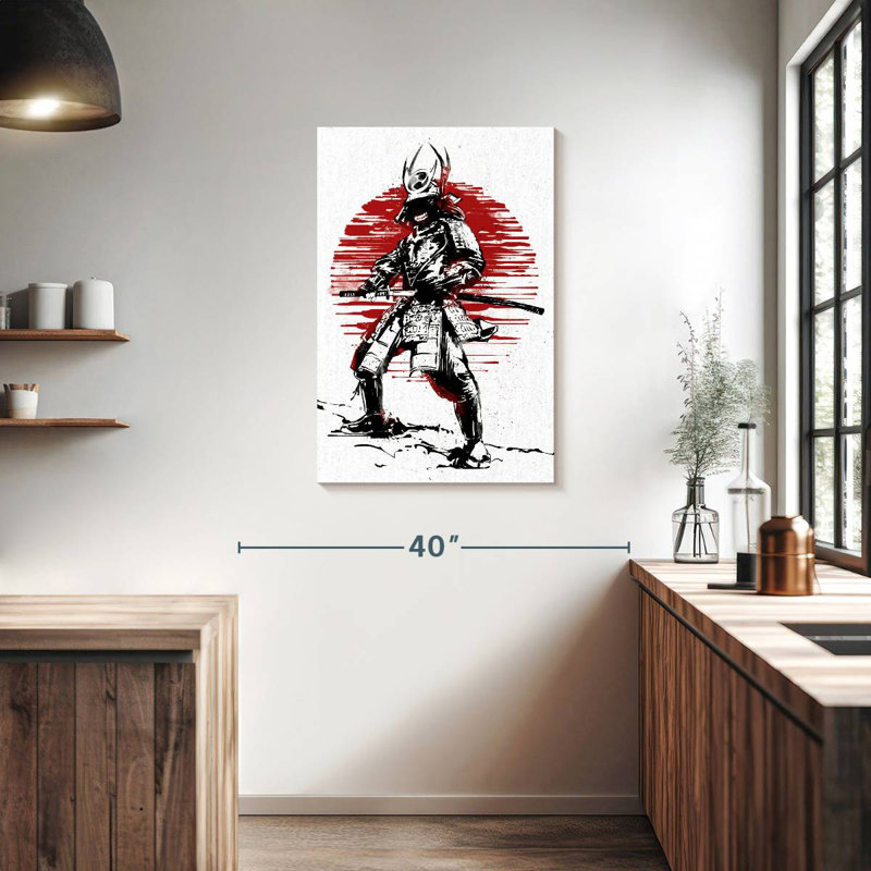 Samurai rouge soleil Sirci, H 36 po x l 24 po