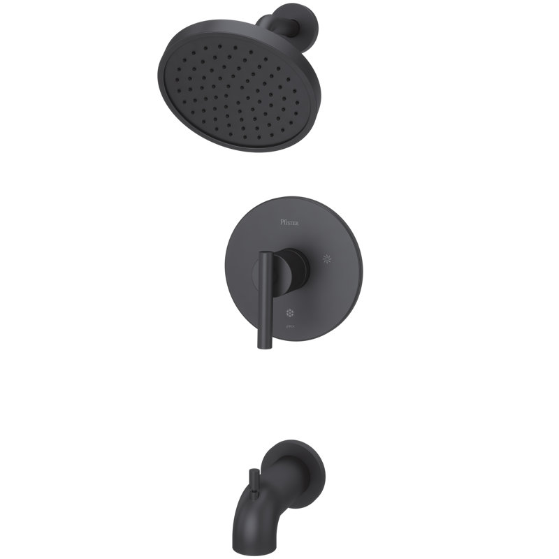 Robinet de baignoire et de douche mural Contempra, Noir mat