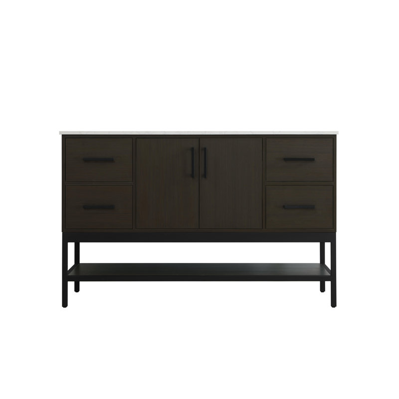 54 inch Single Bathroom Vanity, Mocha Brown